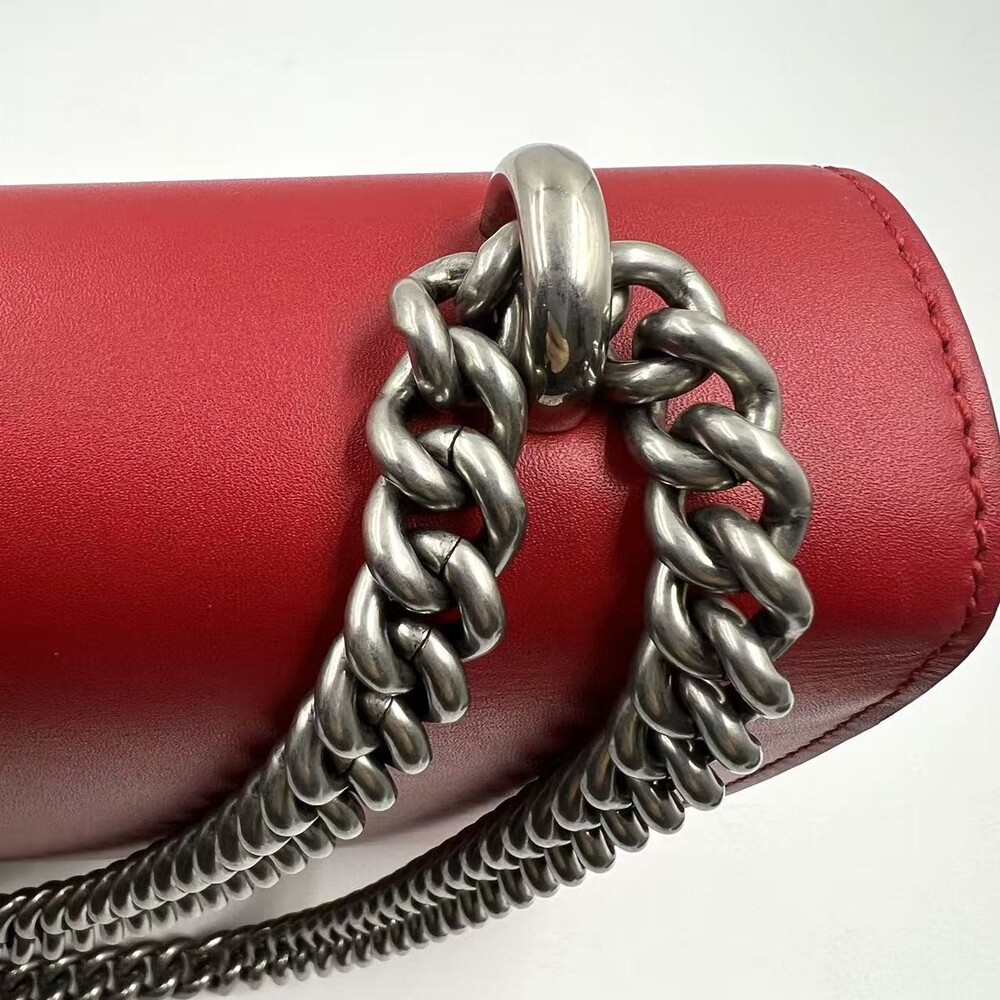 Hj Gucci Red Xl Leather Wallet On Chain #236158G12B - Picture 11 of 11
